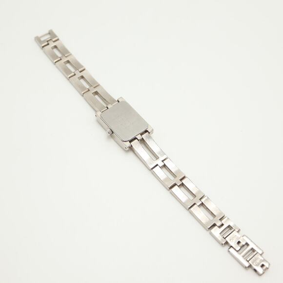 Nine West Diamond Silver Tone Tank Womens 19mm Watch Link Bracelet w New Battery - Picture 12 of 13